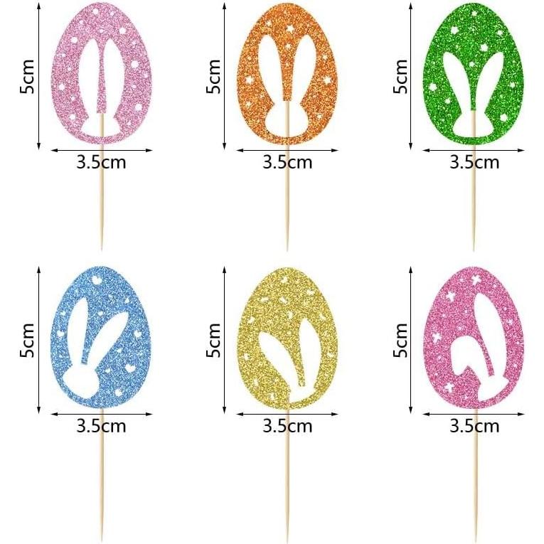 24 Adornos de Cupcake de Pascua ZitTRo - Conejos y Huevos