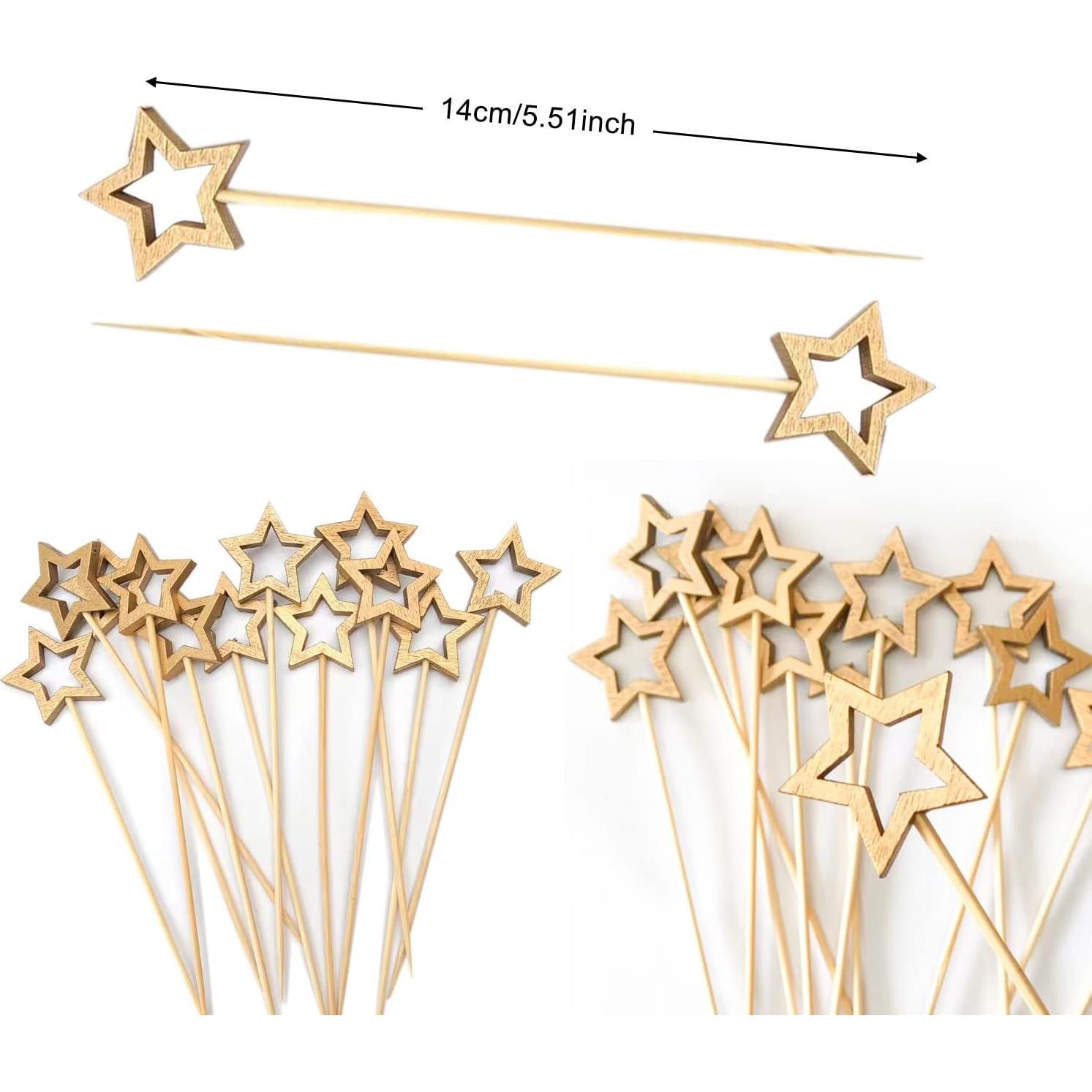 Palillos de cóctel Jiooil Bear 14 cm, 50 unidades doradas