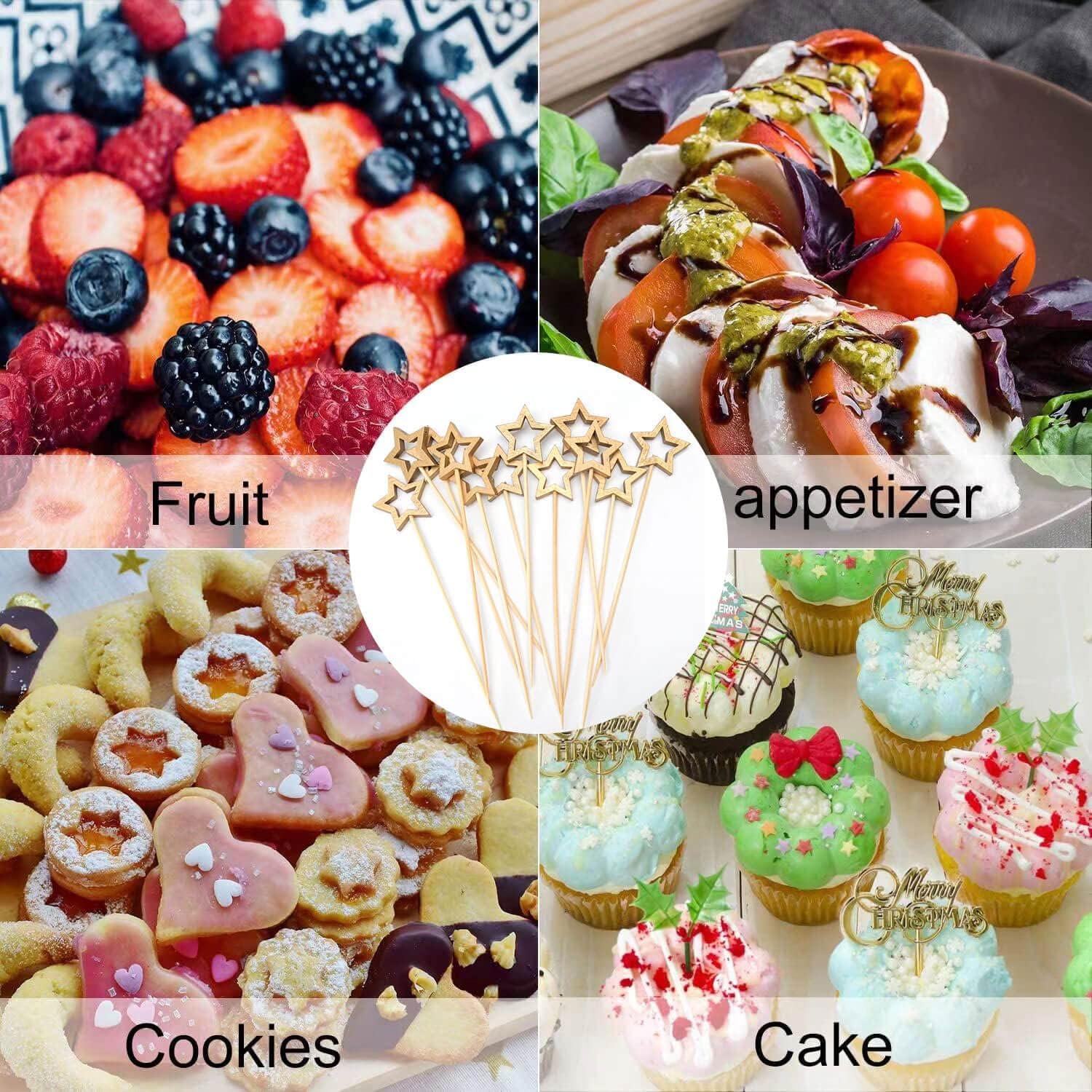 Palillos de cóctel Jiooil Bear 14 cm, 50 unidades doradas