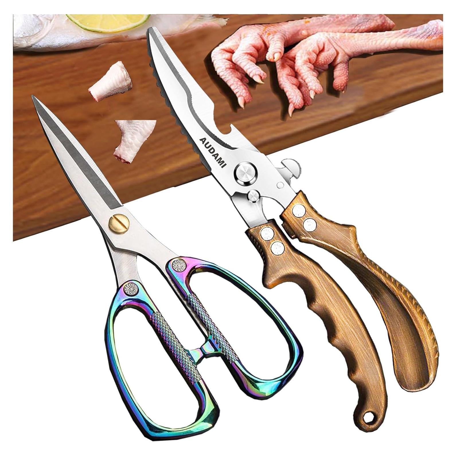 Conjunto de Tijeras de Cocina AUDAMI 2 Pcs Acero Inoxidable