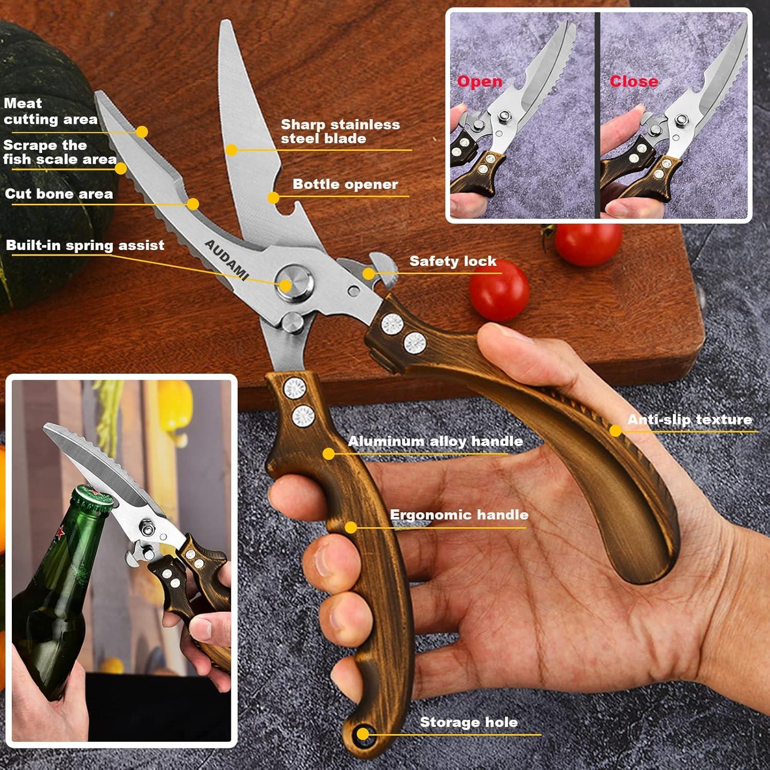 Conjunto de Tijeras de Cocina AUDAMI 2 Pcs Acero Inoxidable