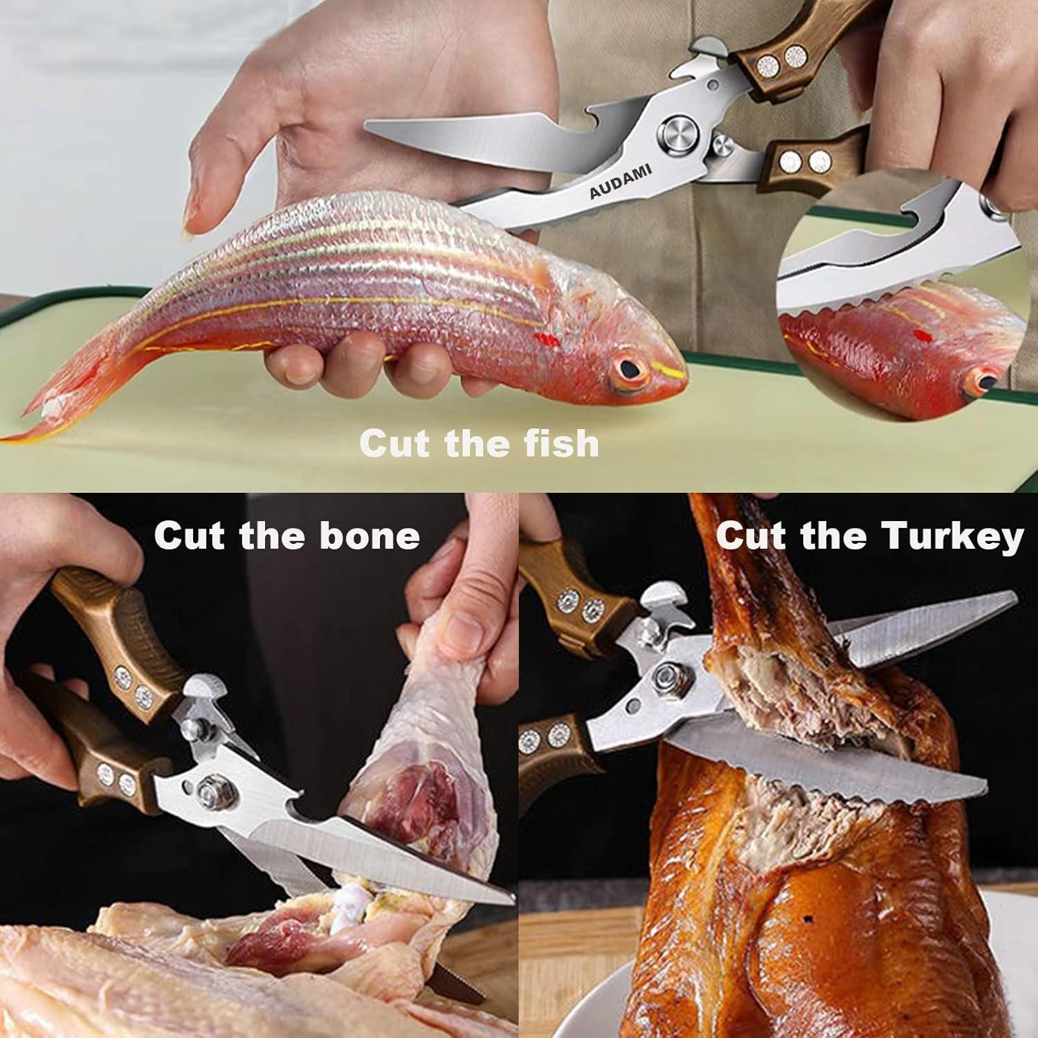 Conjunto de Tijeras de Cocina AUDAMI 2 Pcs Acero Inoxidable
