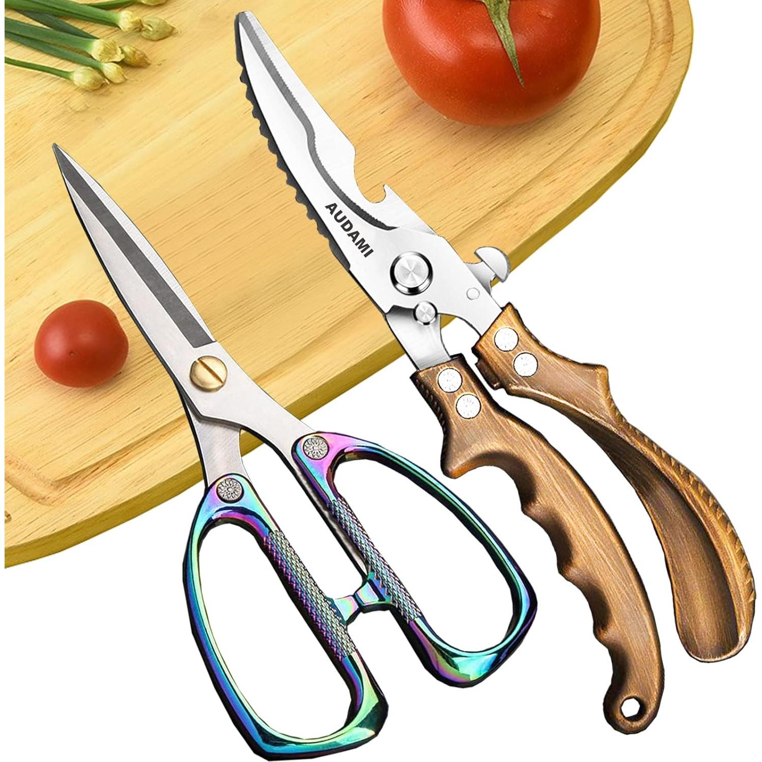 Conjunto de Tijeras de Cocina AUDAMI 2 Pcs Acero Inoxidable