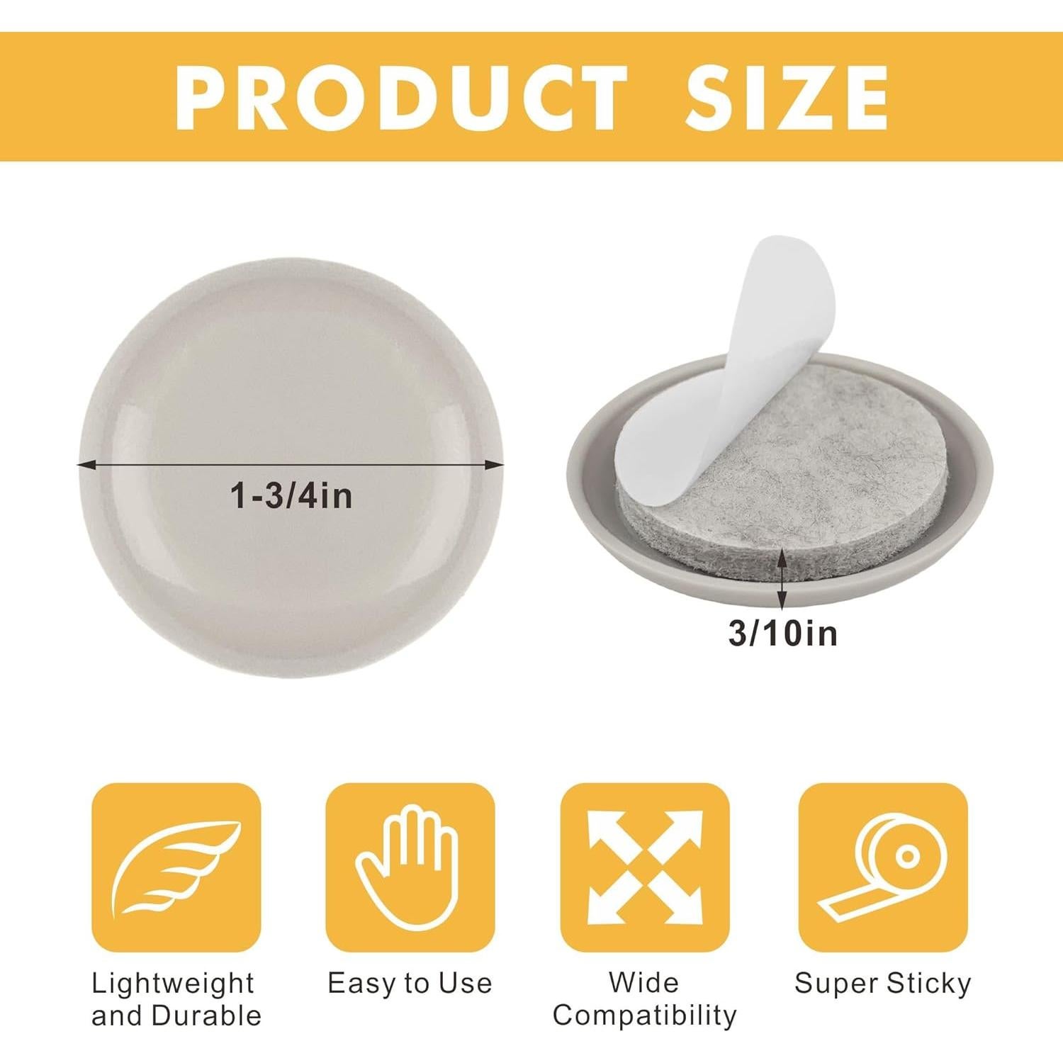 Deslizadores de Muebles Autoadhesivos Wizard Sliders 4.4 cm - 36 Pcs