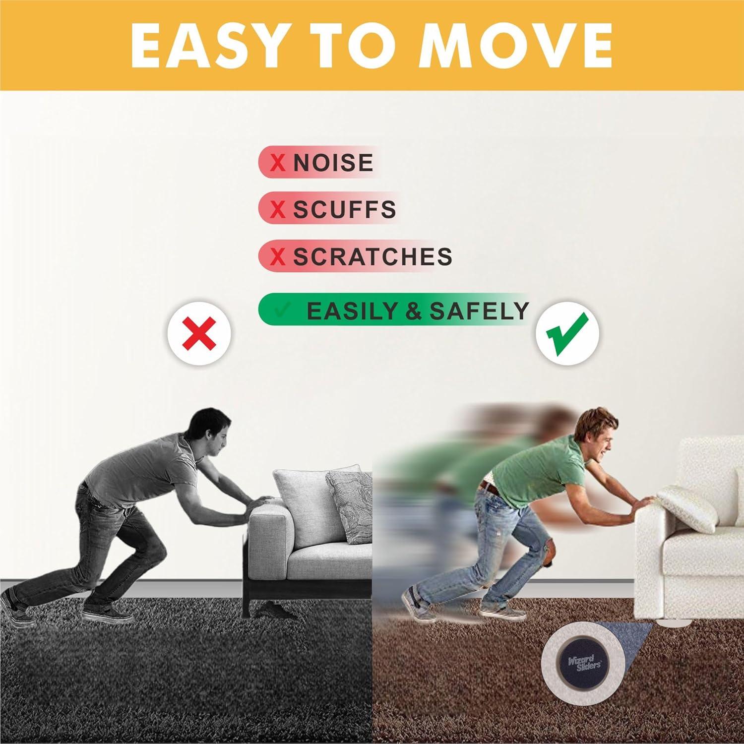 Deslizadores de Muebles Autoadhesivos Wizard Sliders 4.4 cm - 36 Pcs