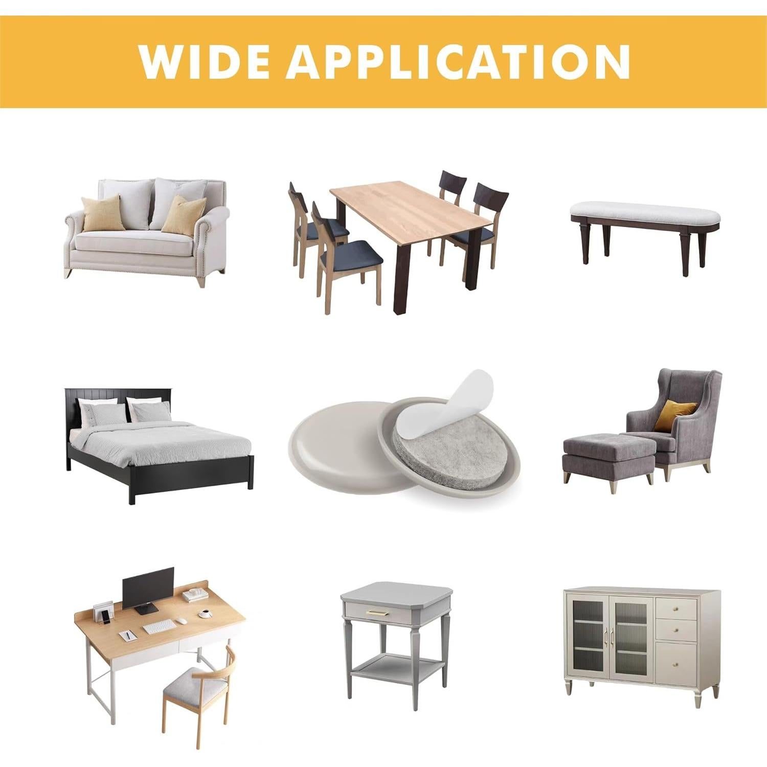 Deslizadores de Muebles Autoadhesivos Wizard Sliders 4.4 cm - 36 Pcs