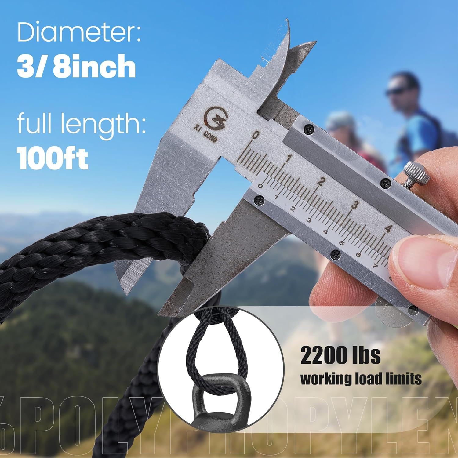 Cuerda Trenzada de Polipropileno SDLTHR 30.48m 9.5mm Negra