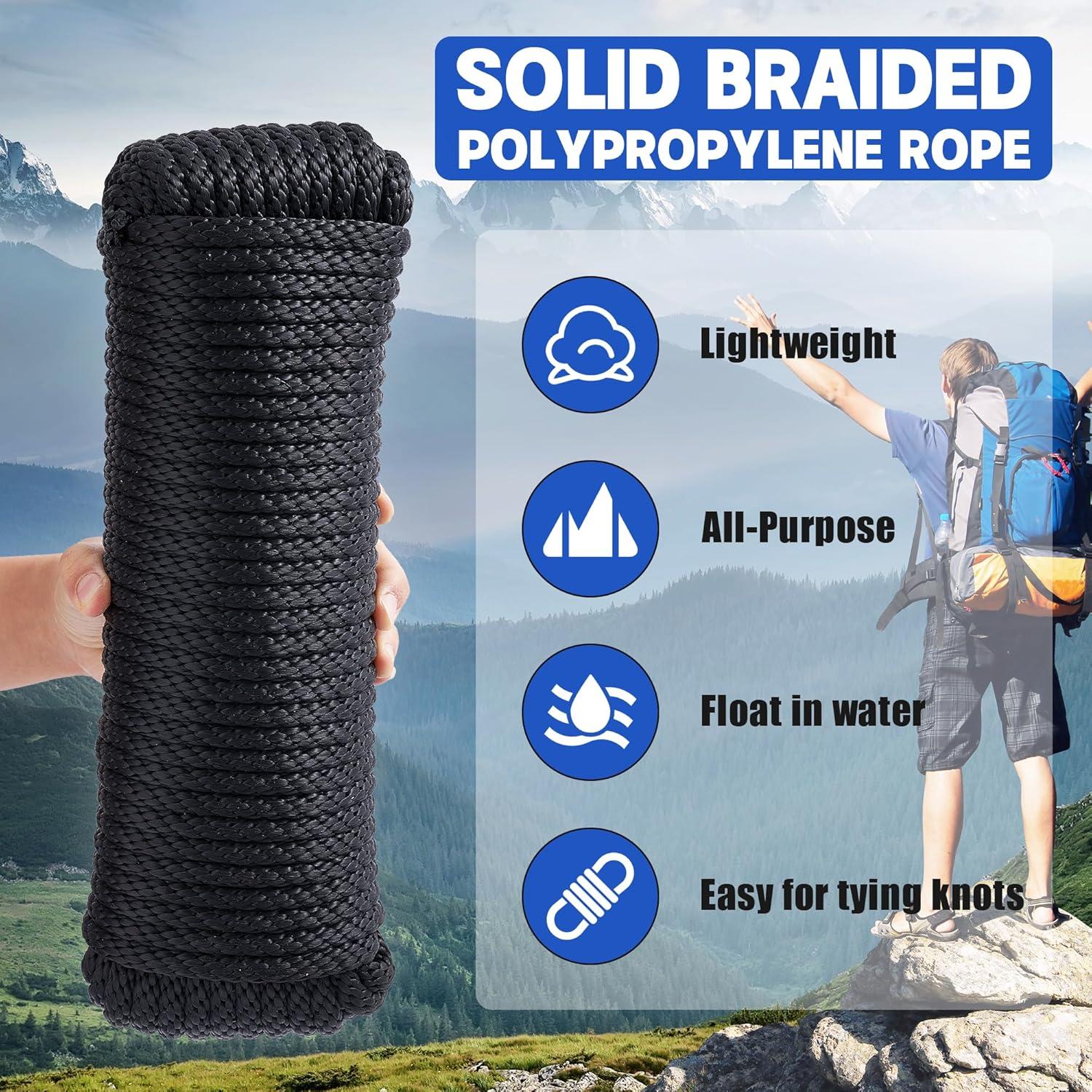 Cuerda Trenzada de Polipropileno SDLTHR 30.48m 9.5mm Negra