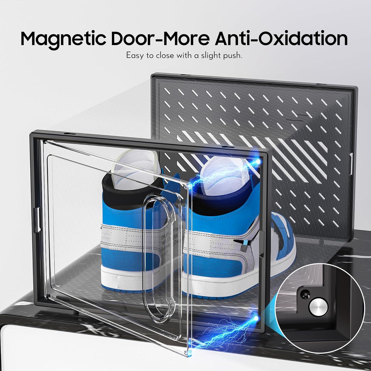 Organizador de Zapatos eWonLife X-Large 12 Cajas Apilables Negro