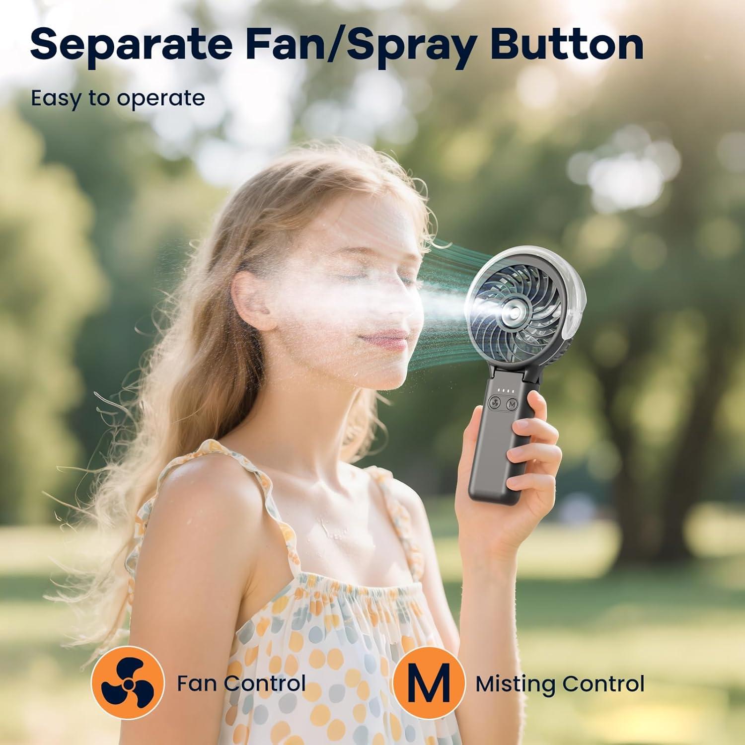 Ventilador de Mano Recargable HandFan HF318D Negro 5200mAh