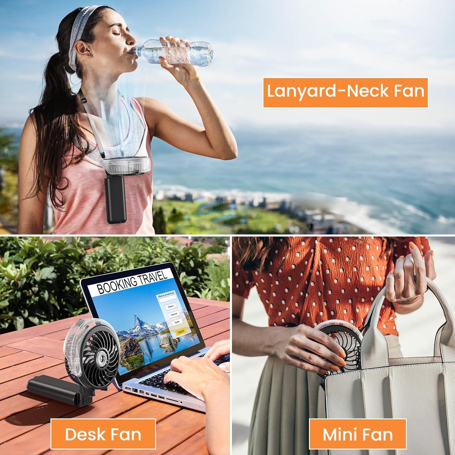 Ventilador de Mano Recargable HandFan HF318D Negro 5200mAh