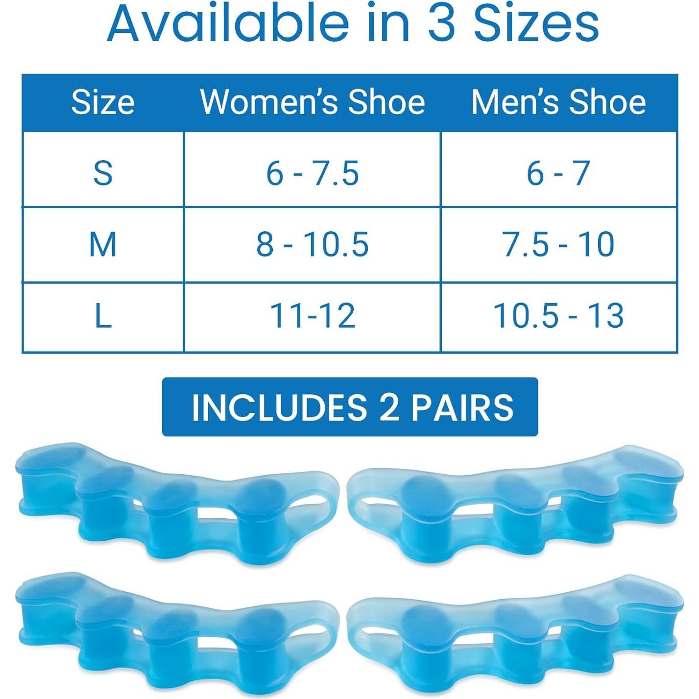 Separadores de Dedos ViveSole - Gel Silicona Grande (4 PCS)