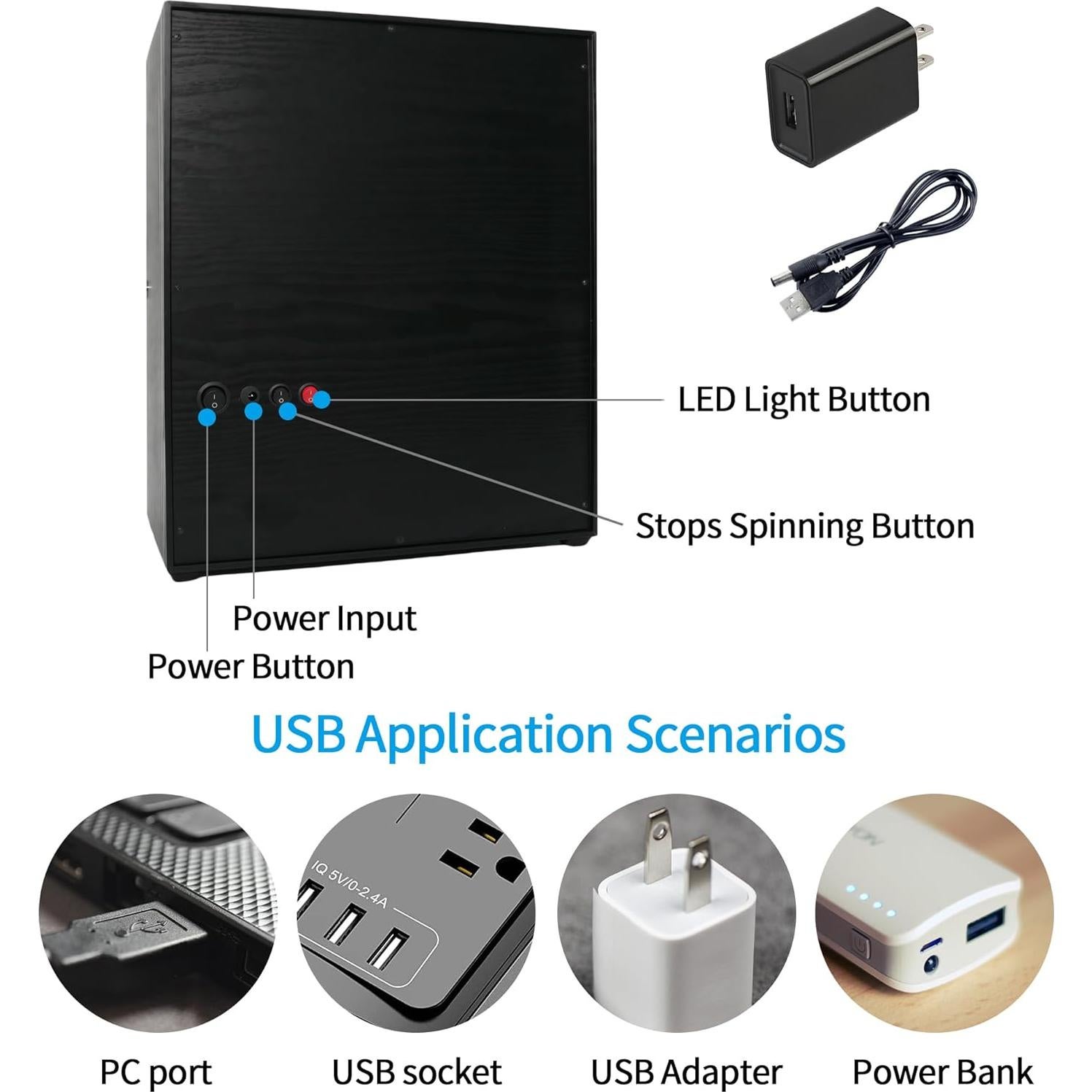 Winder de Reloj ORYX para 4 Relojes Automáticos con 5 Soportes