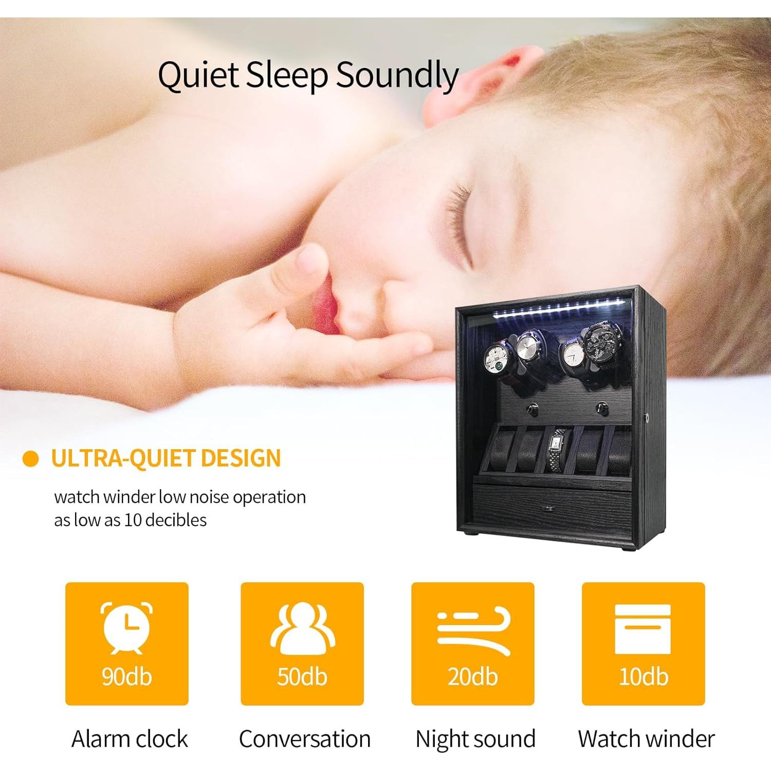 Winder de Reloj ORYX para 4 Relojes Automáticos con 5 Soportes