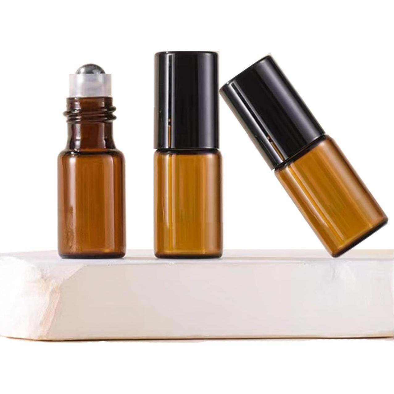 50 Botellas de Rodillo de Vidrio Ámbar 3ml AGENIZ para Aceites