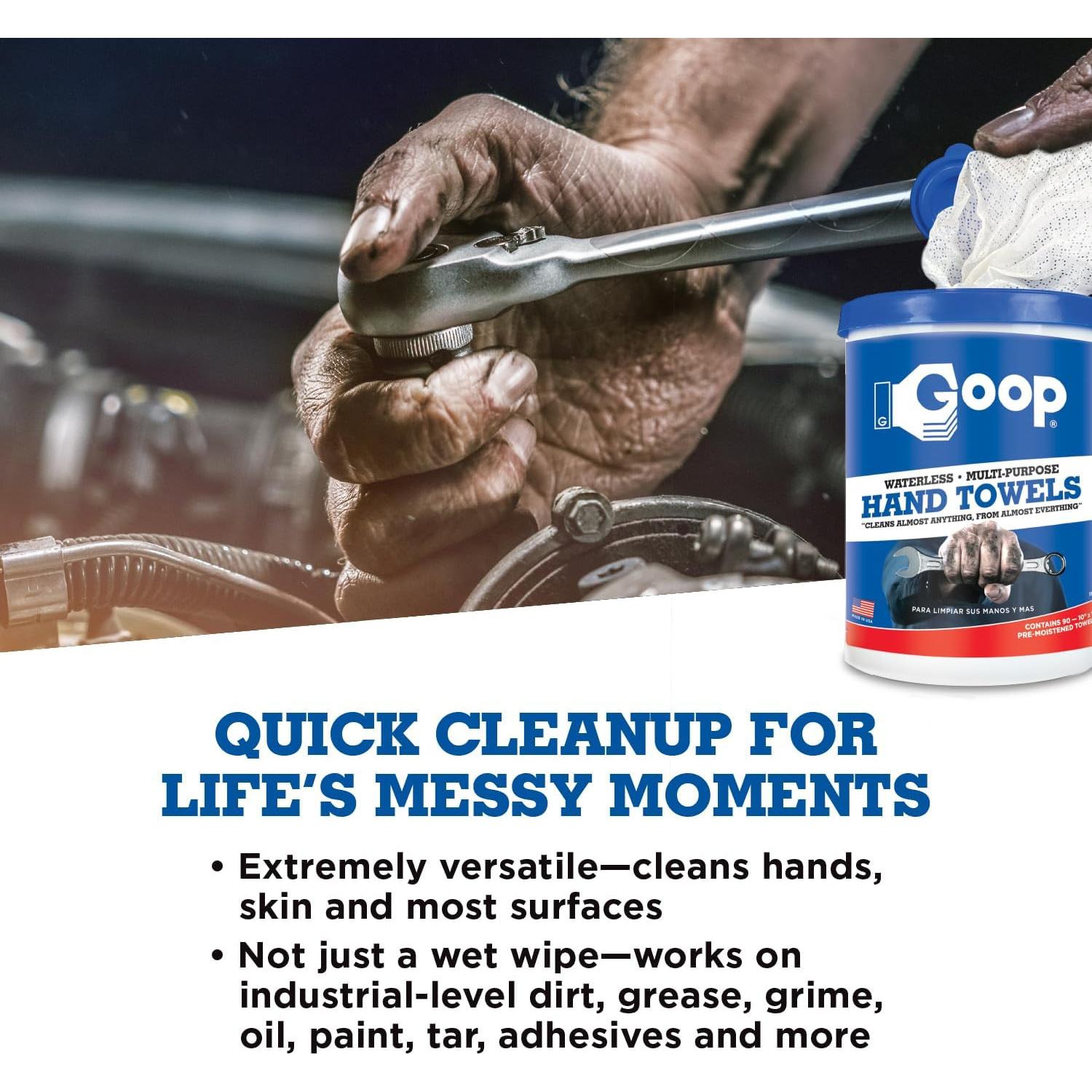Toallitas Limpiadoras de Manos Goop - 90 Unidades - 25.4x30.5 cm