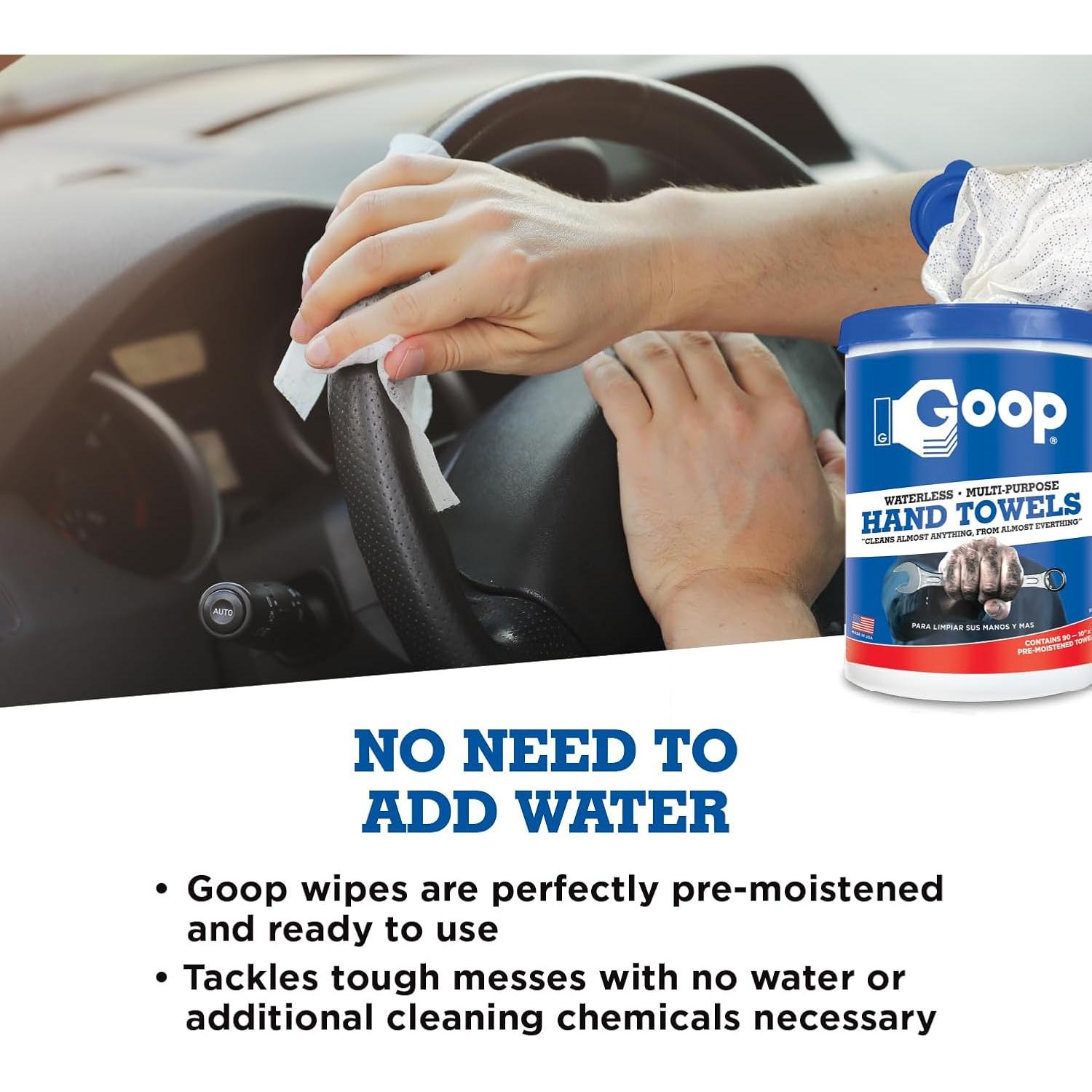 Toallitas Limpiadoras de Manos Goop - 90 Unidades - 25.4x30.5 cm