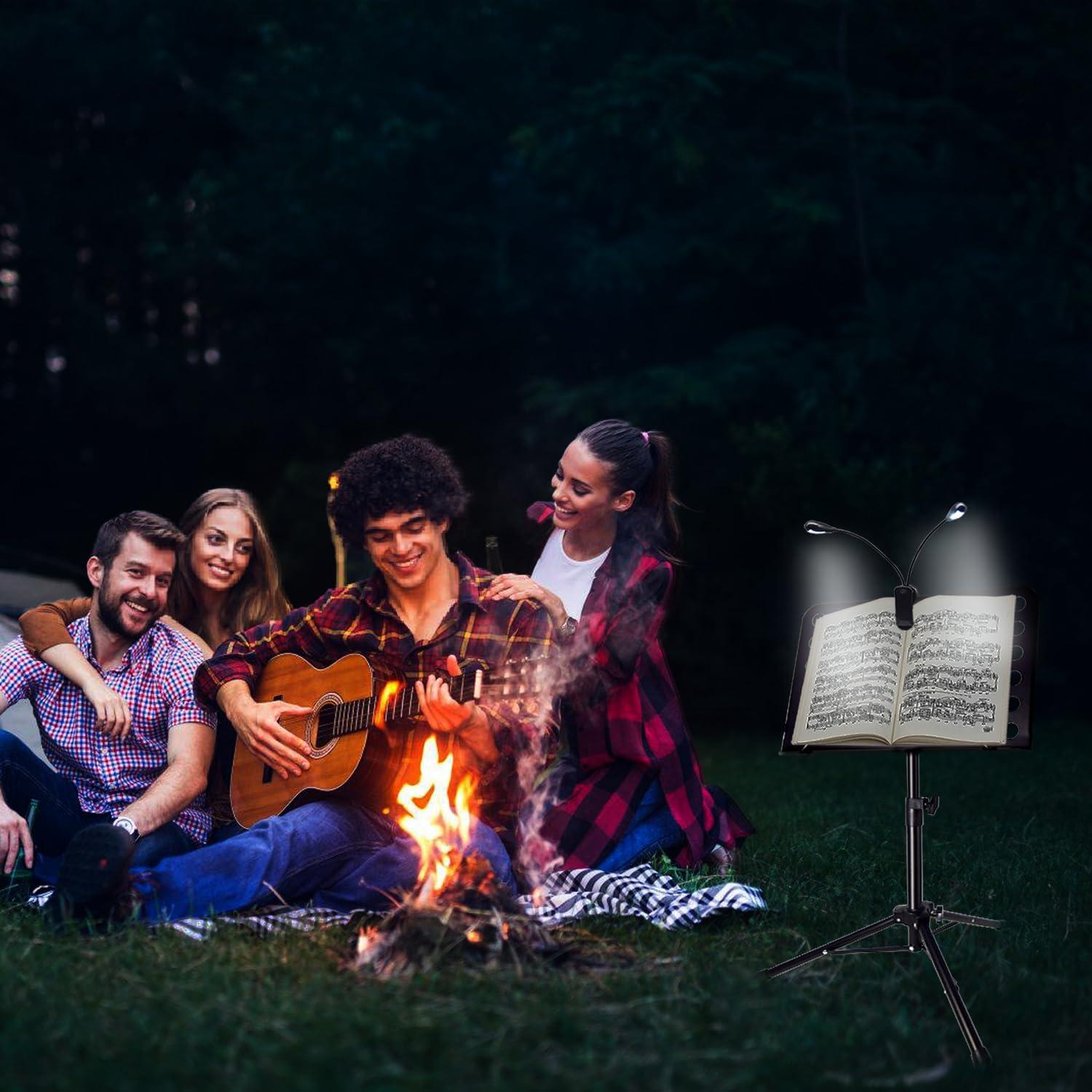 Atril de Partituras Tialero con Luz y Soporte Teléfono 84-145cm