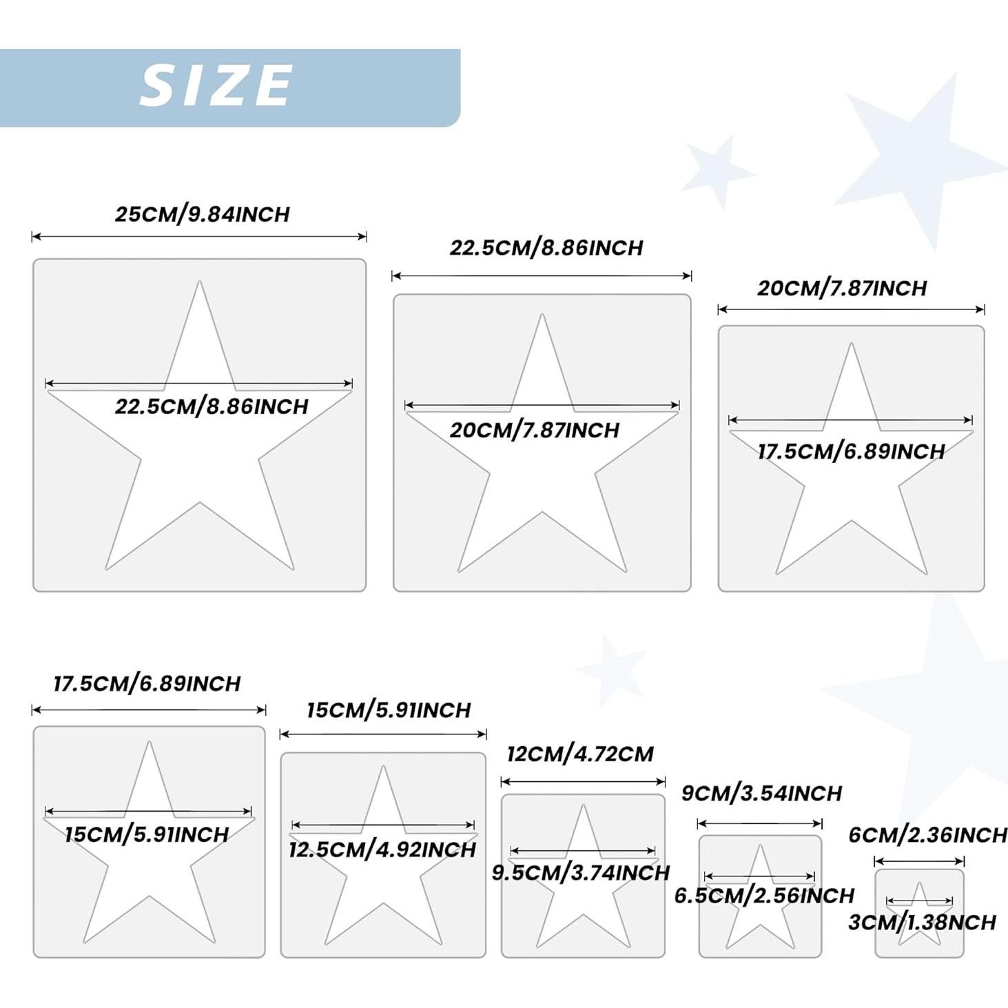 Plantilla de Estrella Grande Daomong 25x25 cm Reutilizable