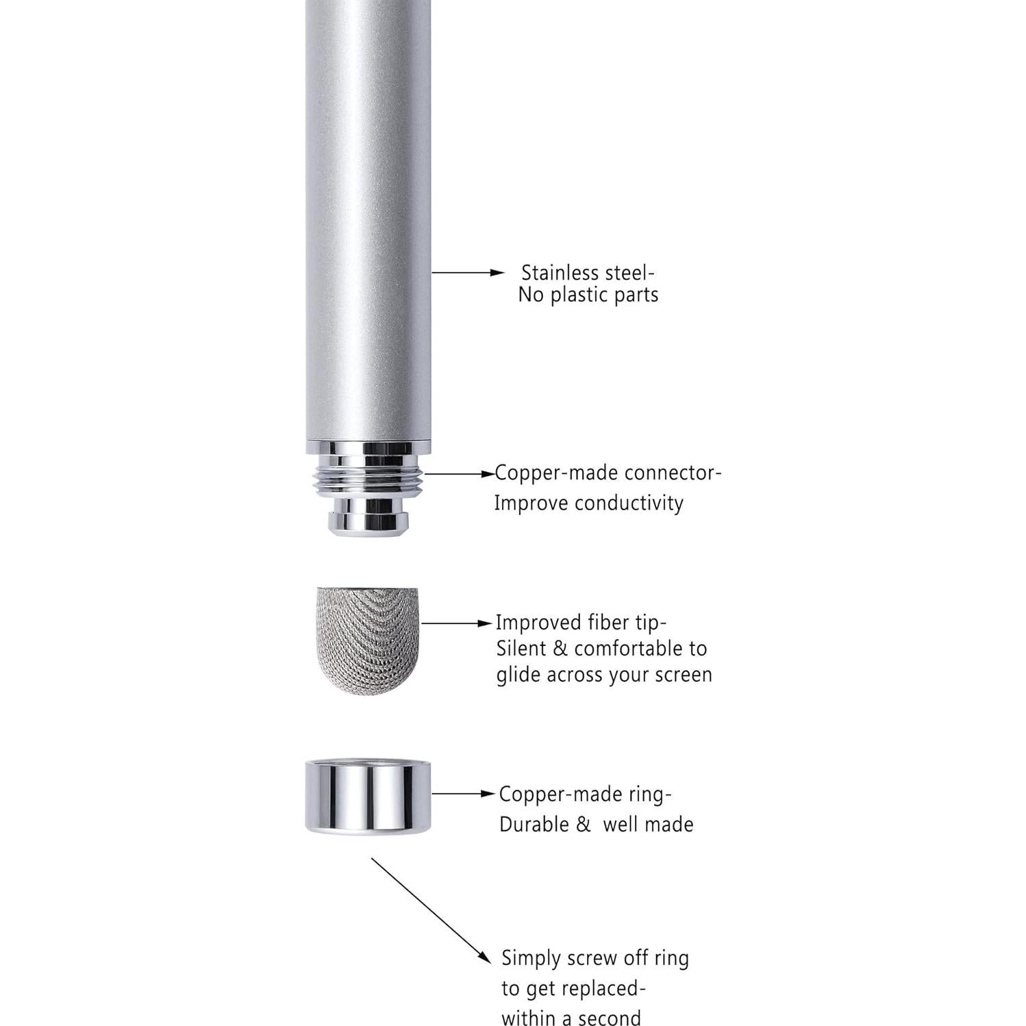 Stylus 4 Pcs CCIVV Punta de Fibra Reemplazable 127mm