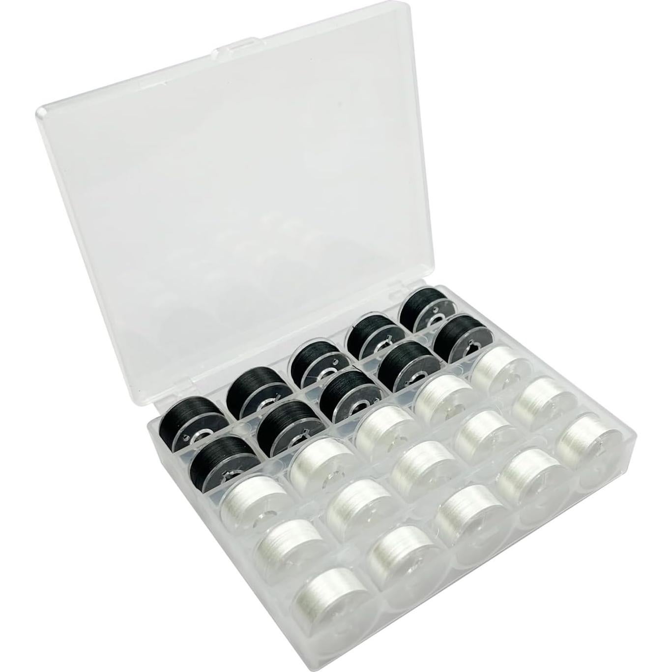 Caja de Bobinas de Máquina de Coser WENNUO - 2 Paquetes de 25 Espacios