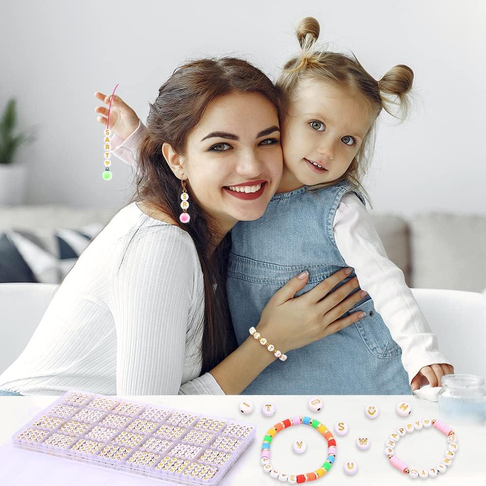 XIMISHOP 1400 Cuentas Acrílicas Letras Doradas A-Z para Joyas