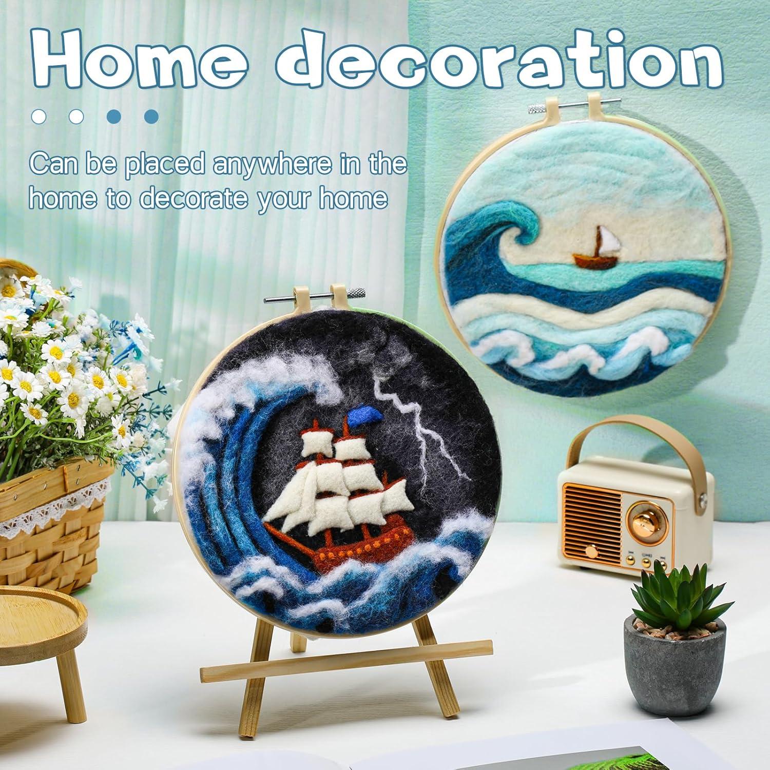 Kit de Fieltro de Aguja QMNNMA - Olas del Mar y Veleros