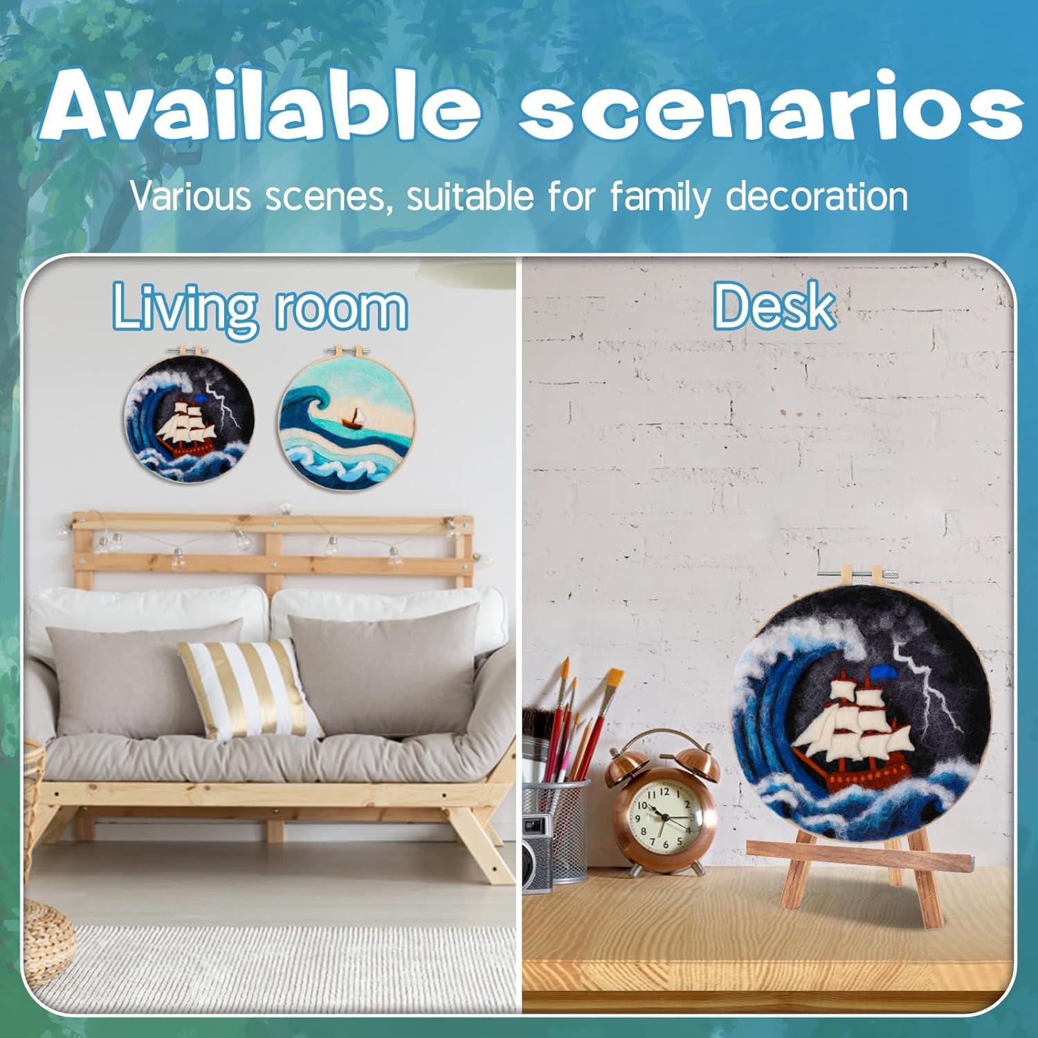 Kit de Fieltro de Aguja QMNNMA - Olas del Mar y Veleros