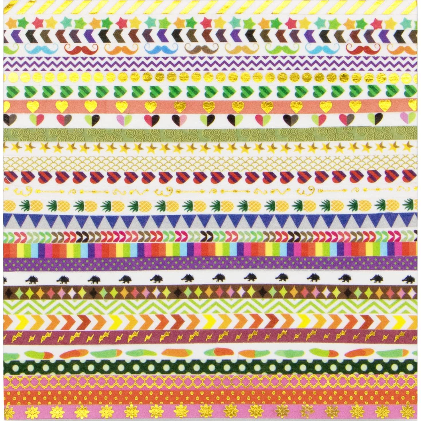 Conjunto de 48 Rollos de Cinta Washi Dorada Fina 3mm Kunminger