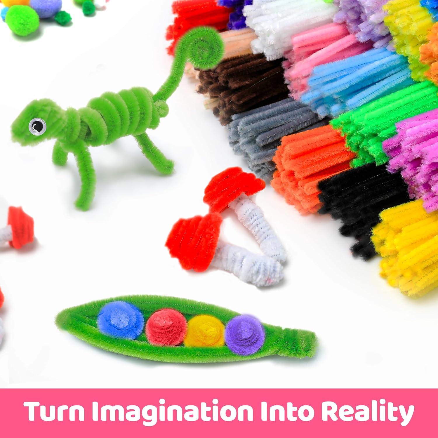 200 Limpiapipas Chenille Negros Tiehuoxia para Manualidades