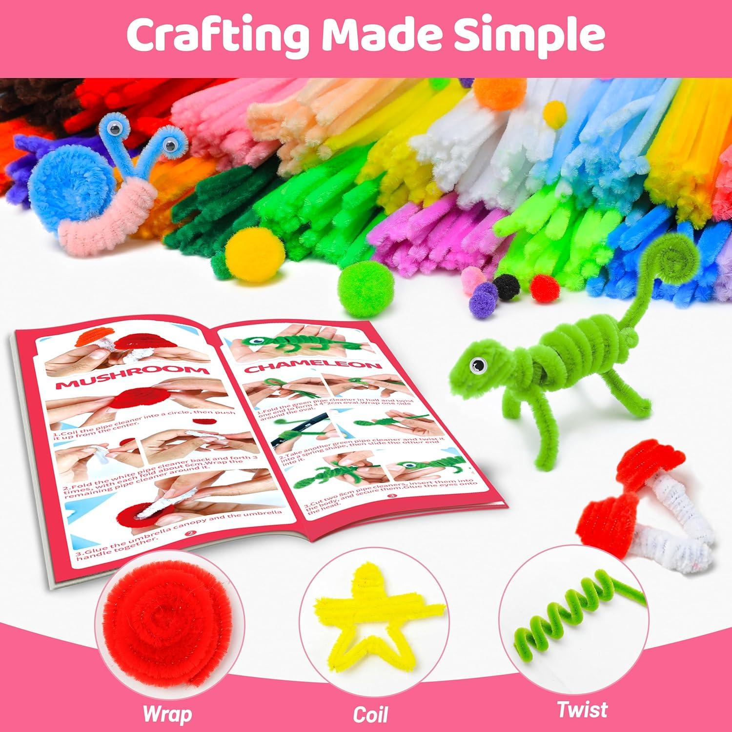 200 Limpiapipas Chenille Negros Tiehuoxia para Manualidades