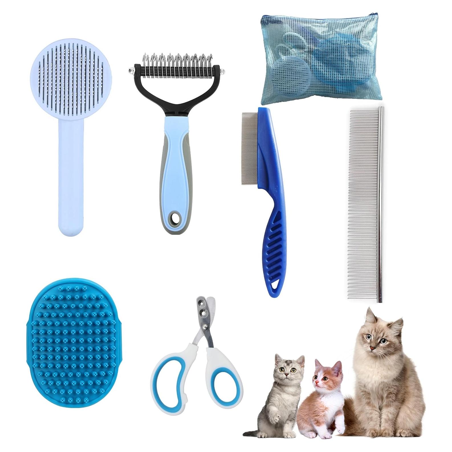 Kit de Aseo para Gatos POSAPET 6 Herramientas Azul
