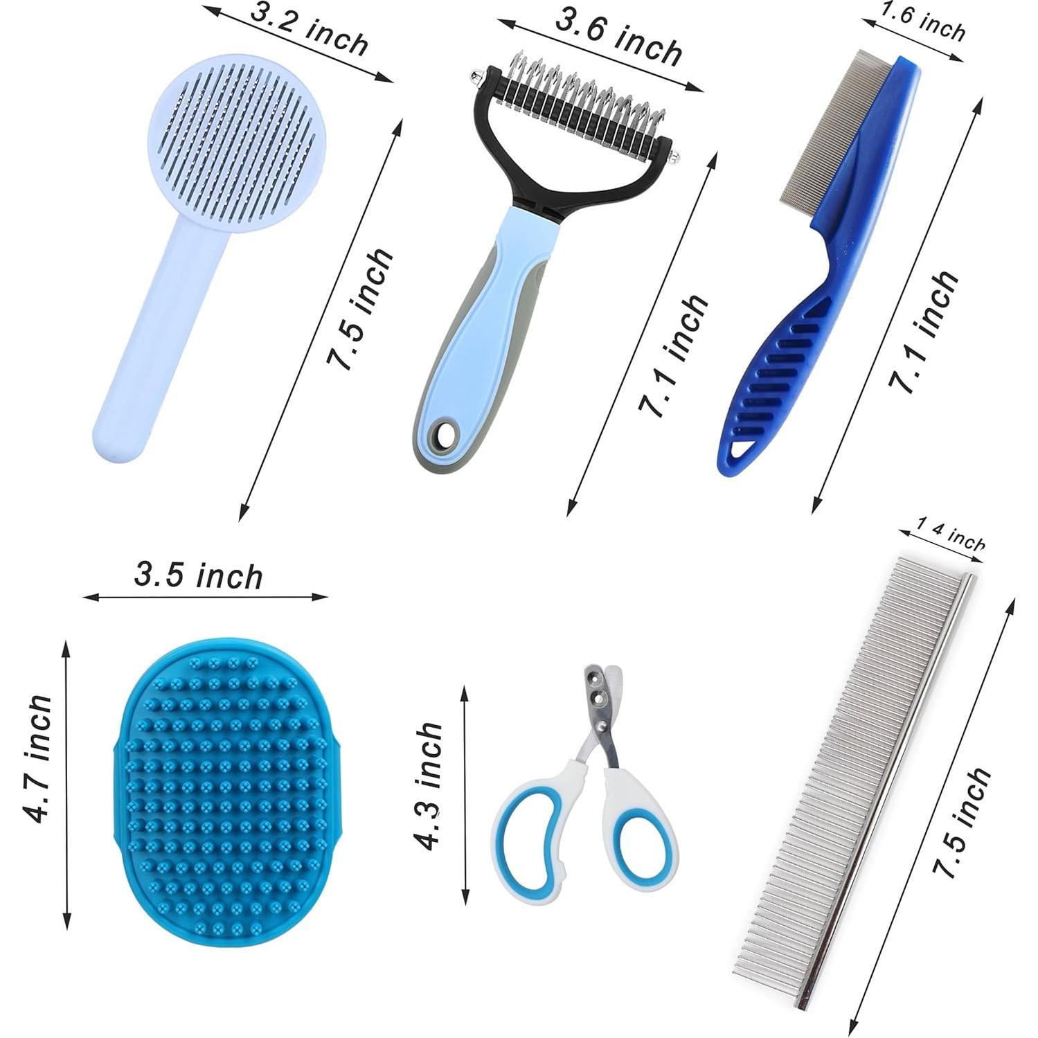 Kit de Aseo para Gatos POSAPET 6 Herramientas Azul