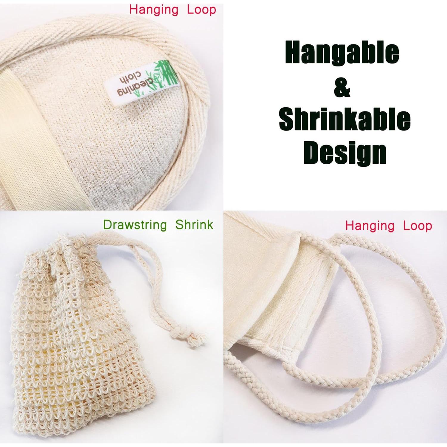 Juego de Luffa Natural JouiiSiYa 3 Piezas Exfoliador Ducha