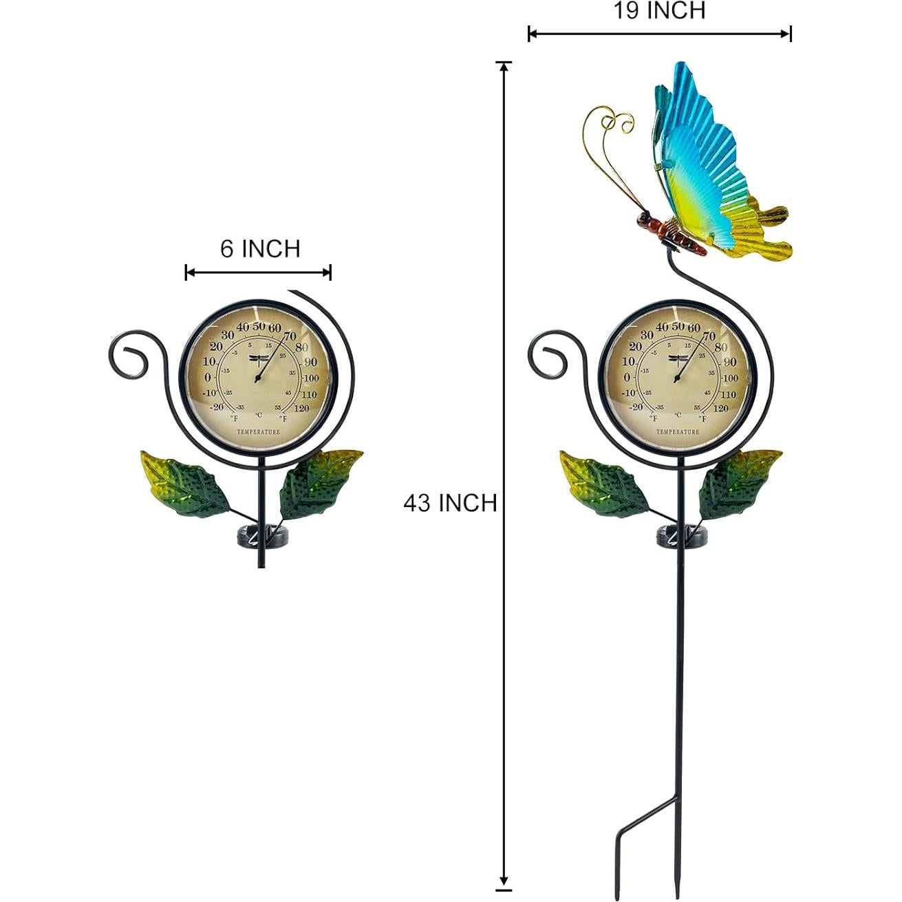 Termómetro de Exterior HONGLAND Mariposa LED Solar IP65