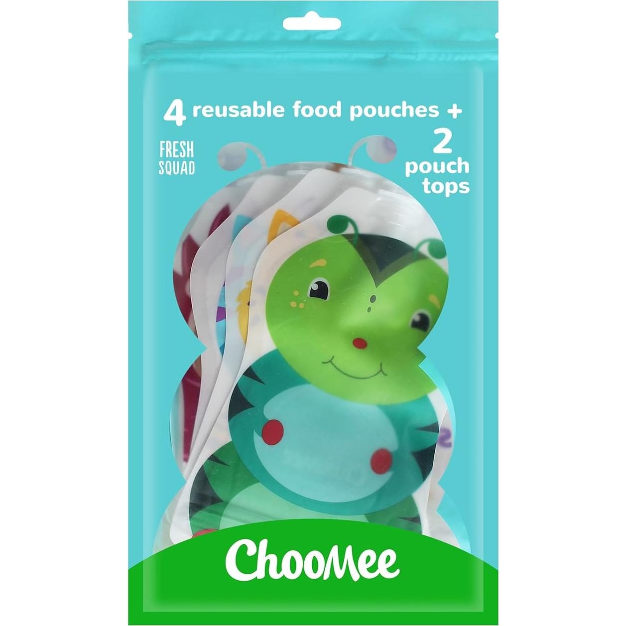 ChooMee SnakPack 4 Bolsas Reutilizables + 2 Tapas SoftSip