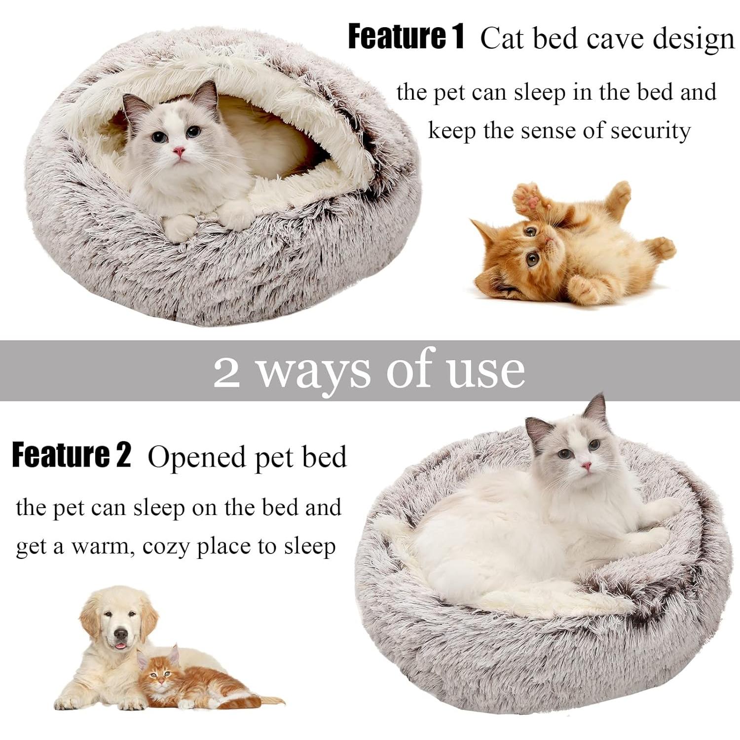 Cama Redonda para Mascotas MADDEMCUTE 20x20cm Lavable Antideslizante