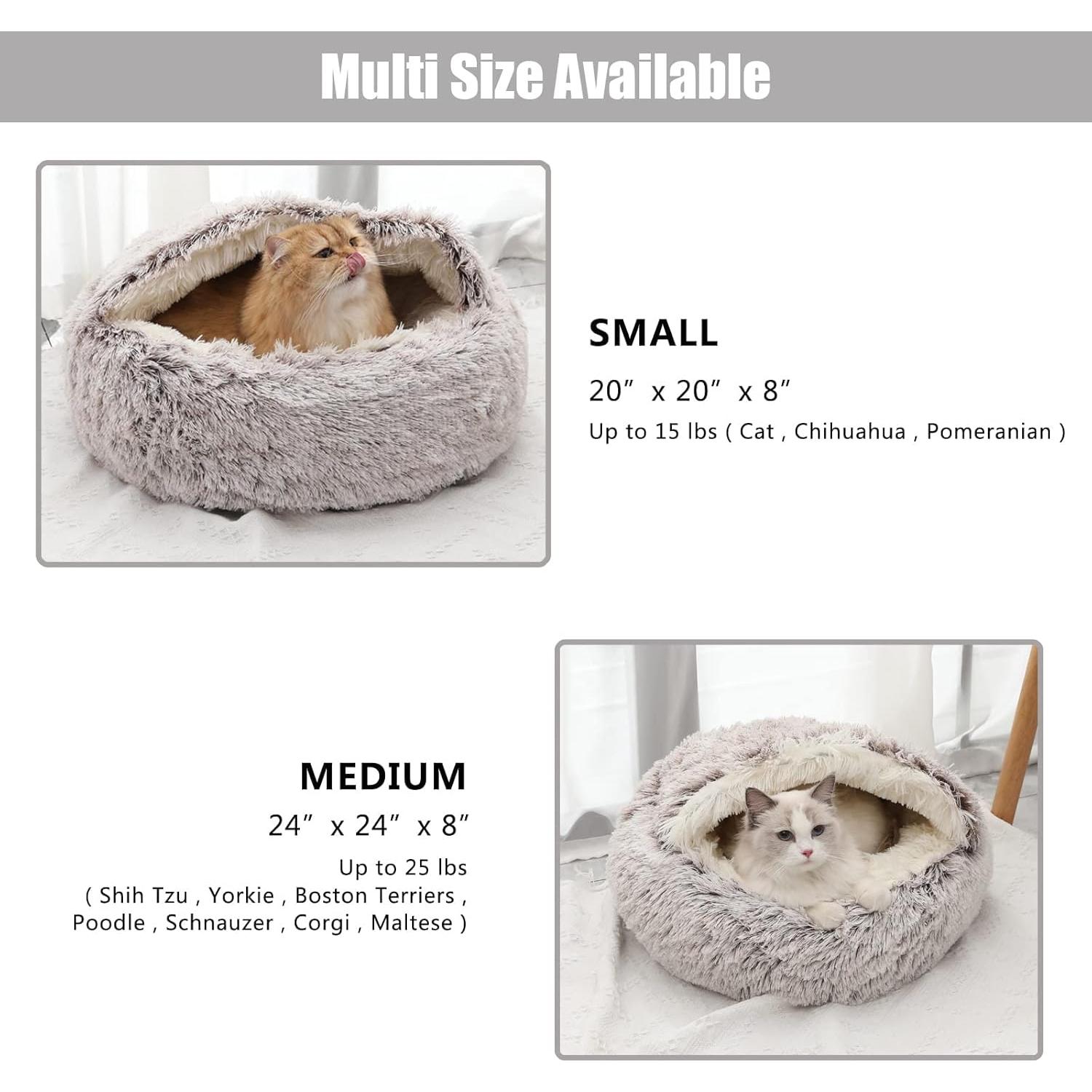 Cama Redonda para Mascotas MADDEMCUTE 20x20cm Lavable Antideslizante