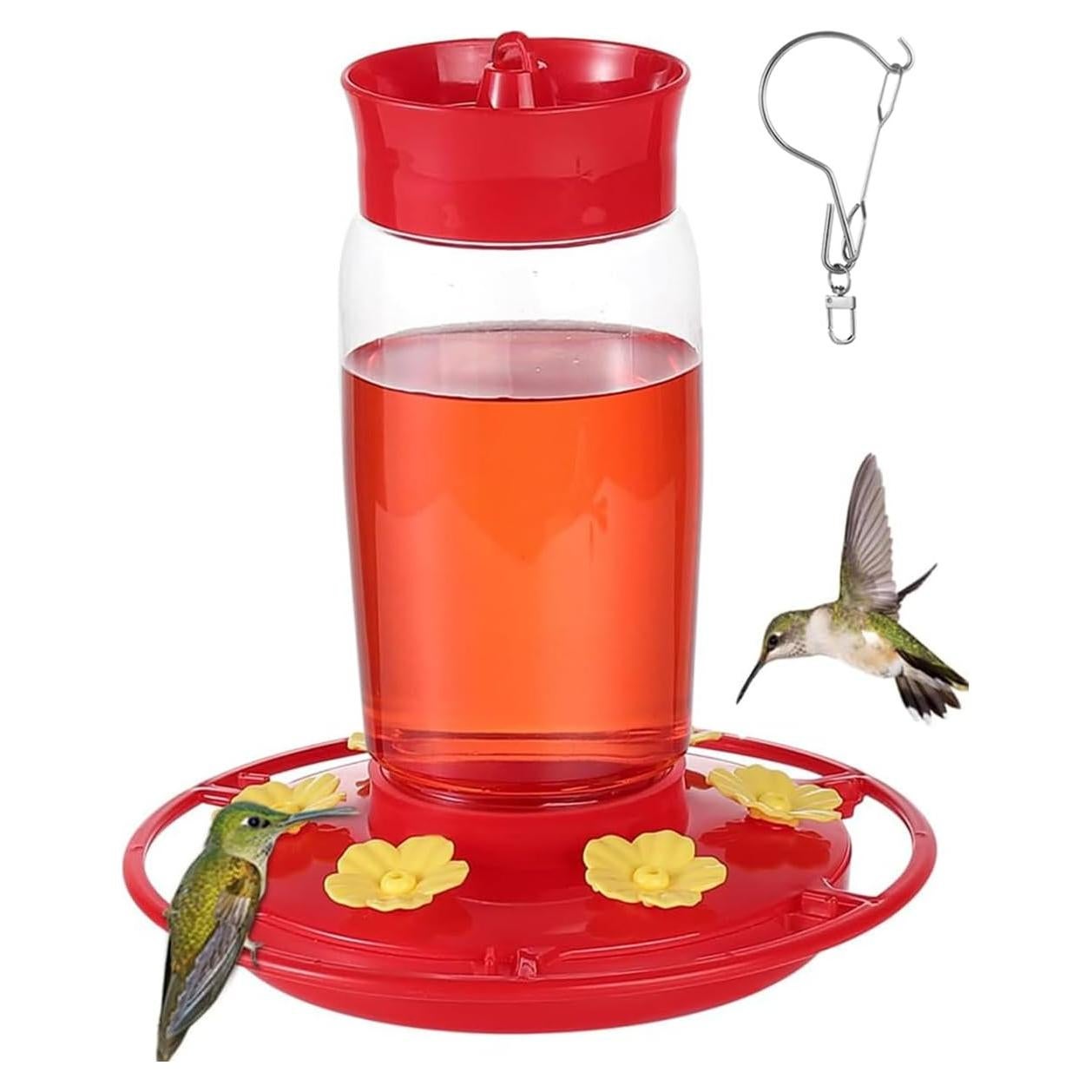 Alimentador de Colibrí Hpewi 0.64L Rojo a Prueba de Fugas