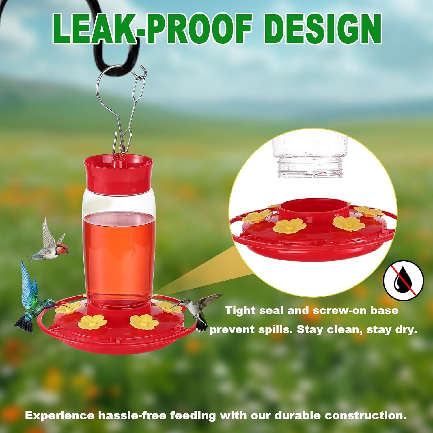 Alimentador de Colibrí Hpewi 0.64L Rojo a Prueba de Fugas