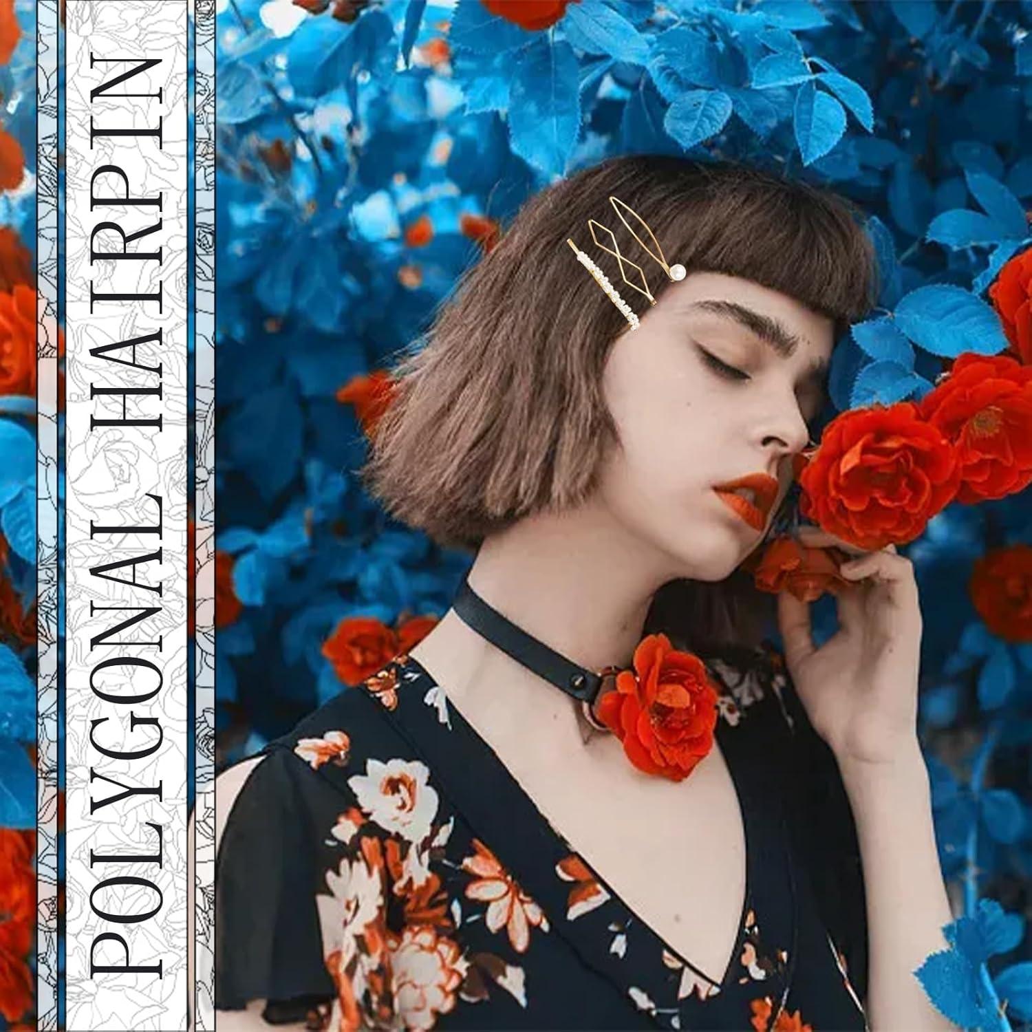 18 Pinzas de Pelo Doradas SHEHARUHI con Perlas - Accesorios Elegantes