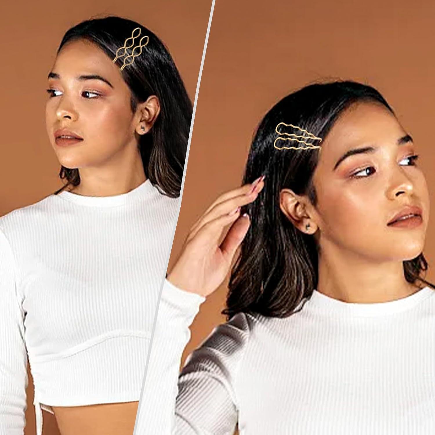 18 Pinzas de Pelo Doradas SHEHARUHI con Perlas - Accesorios Elegantes