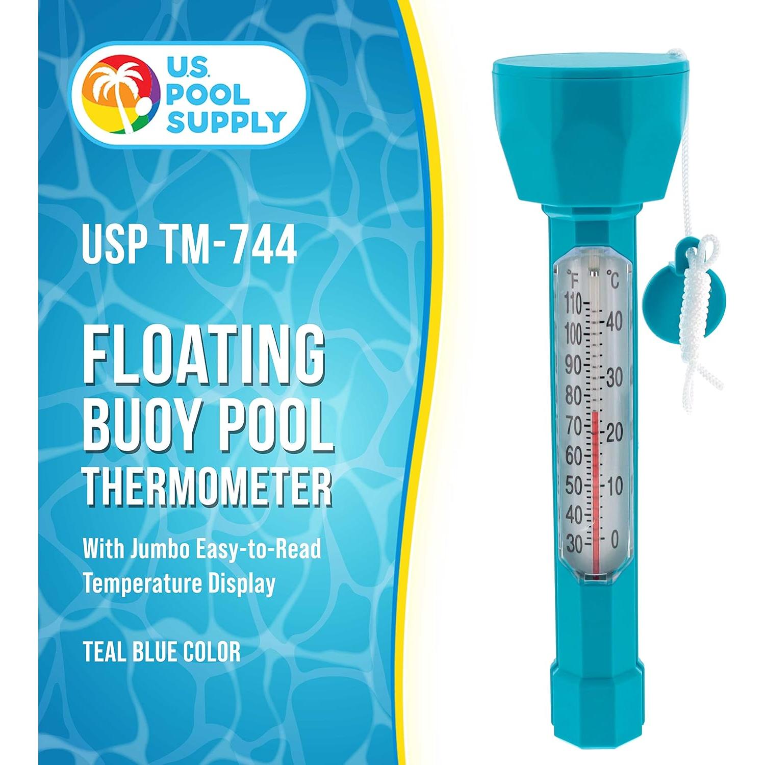 Termómetro Flotante U.S. Pool Supply Azul Teal Pantalla Jumbo