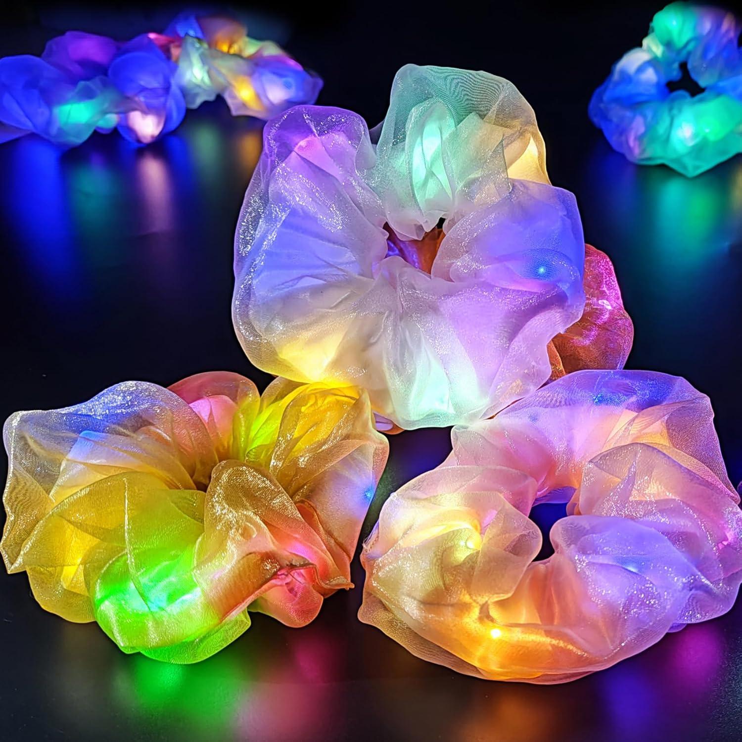 Scrunchies LED 18PCS Aosimin Brillan en la Oscuridad Multicolor