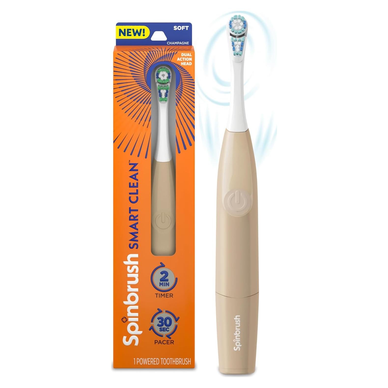 Cepillo de dientes eléctrico Spinbrush Smart Clean - Champán, 1 unidad