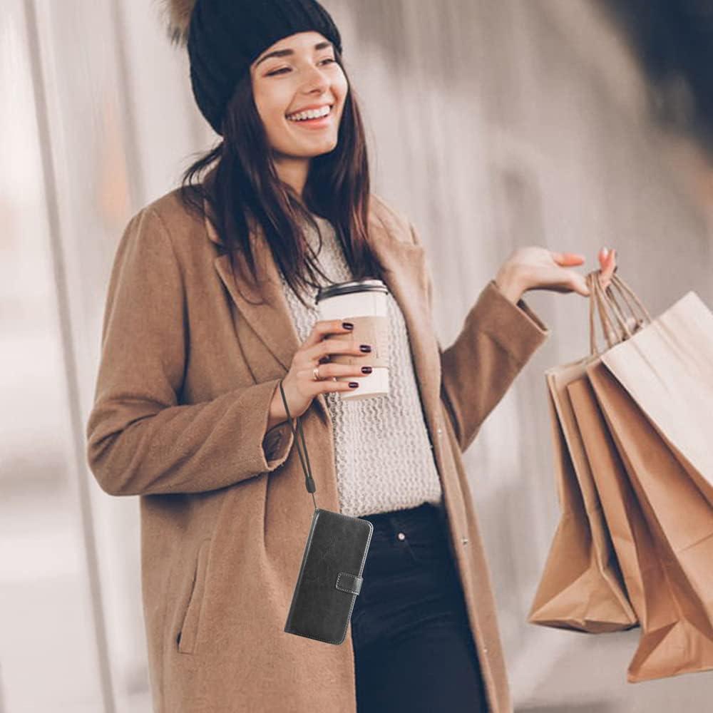 Funda de Cartera Asuwish para Cricket Icon 3 - Negro