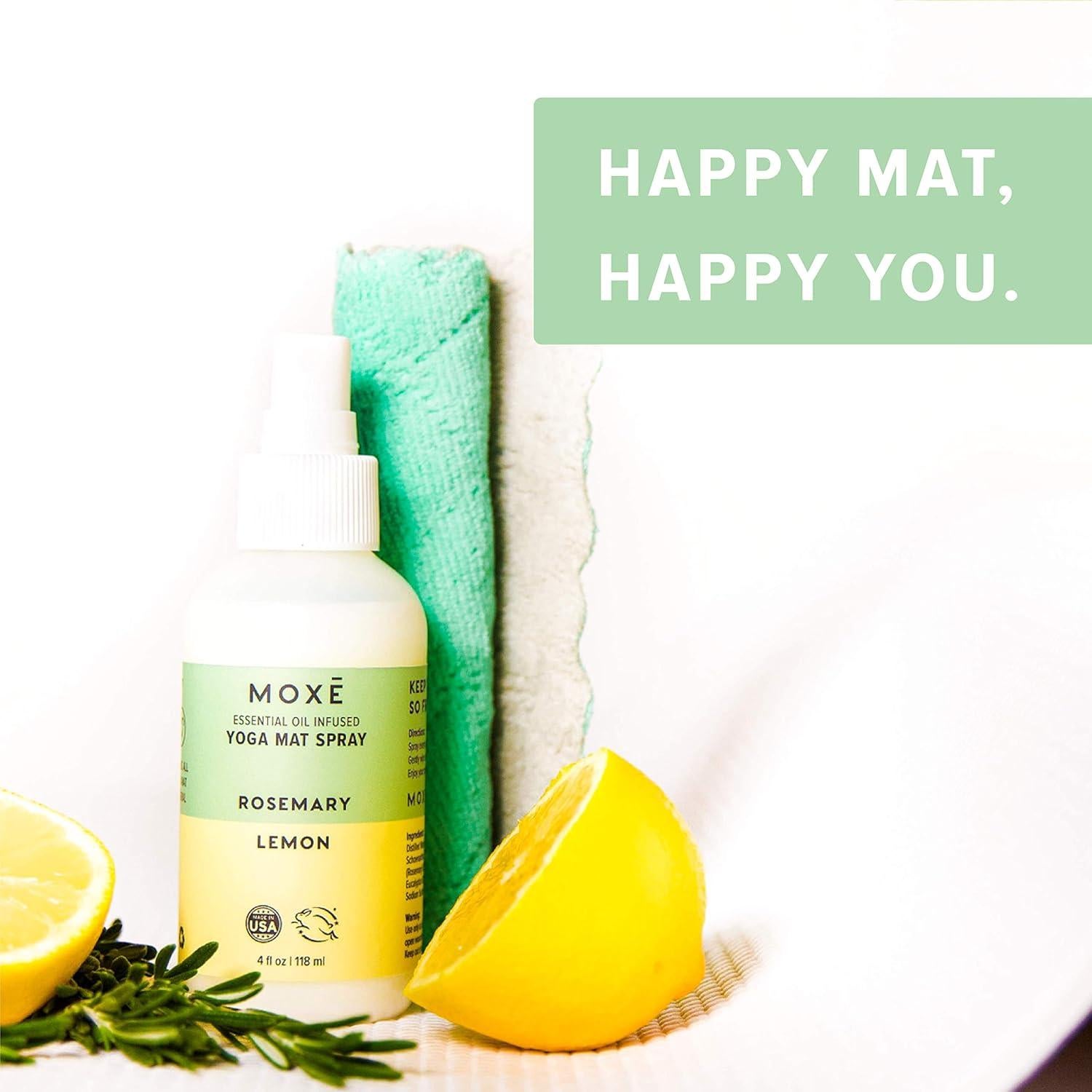 Limpiador para Mat de Yoga MOXĒ 4 Oz Romero Limón Ecológico