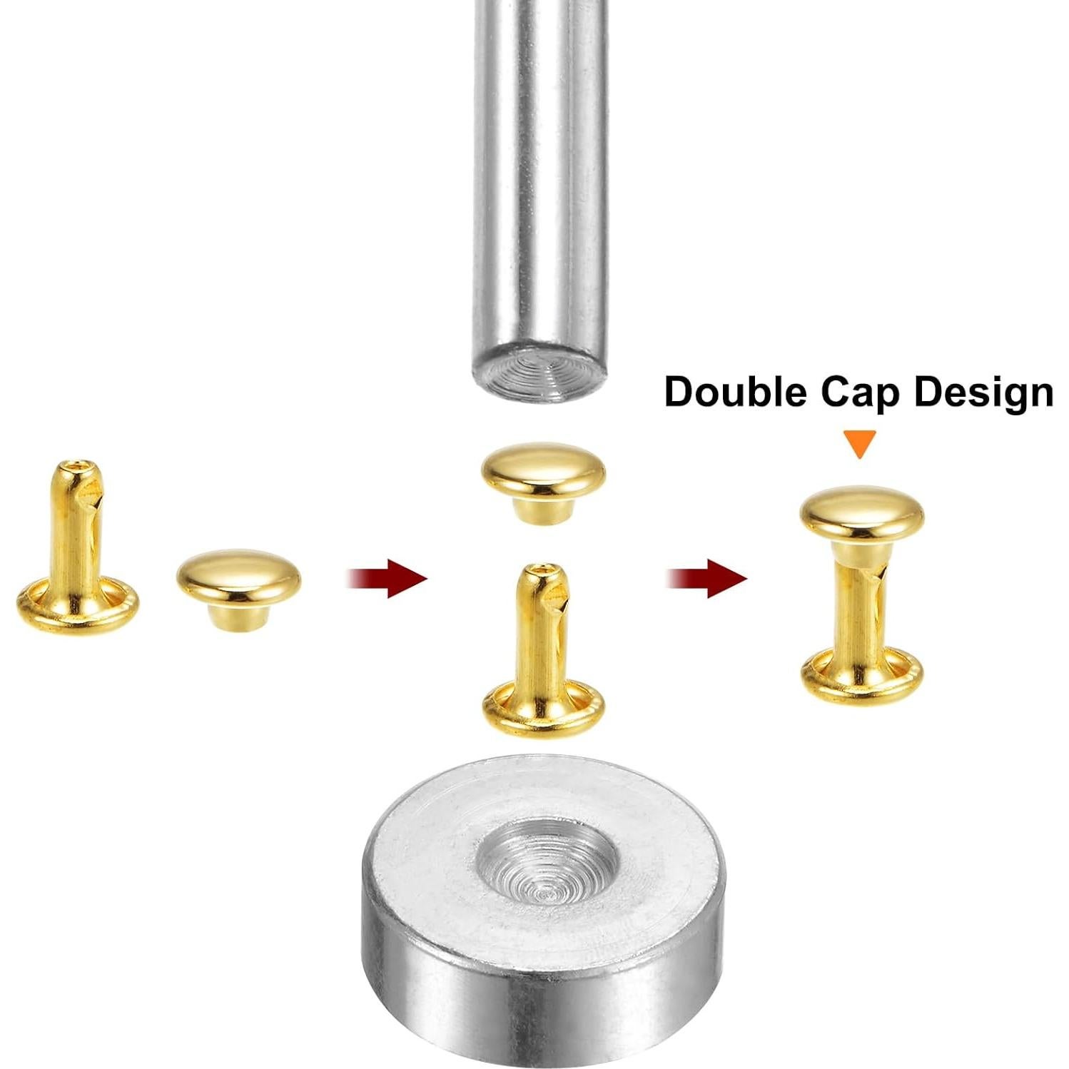Conjuntos de Remaches de Cuero HARFINGTON 100pcs 6mm Metálicos