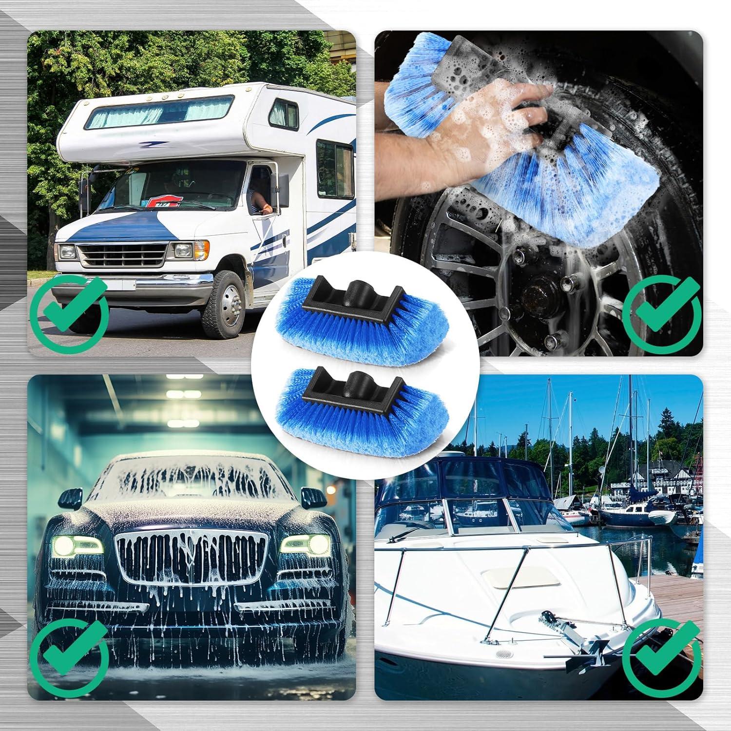 Kit de Cepillos de Limpieza de Autos Vesici - 2 Pcs Suaves y 1 Pcs Rígido