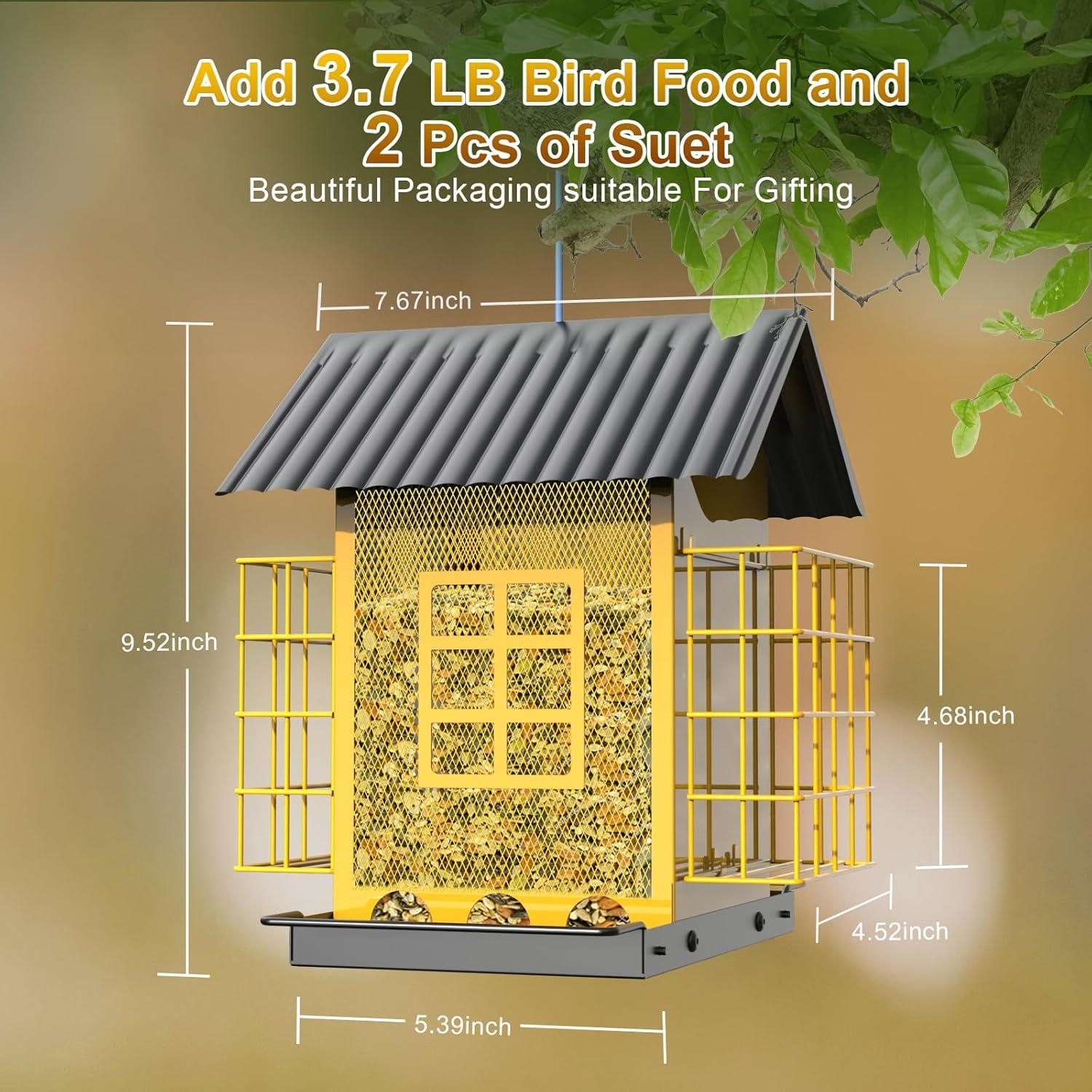 Comedero para Aves FlowaFoli Amarillo 1.67 kg Resistente Clima